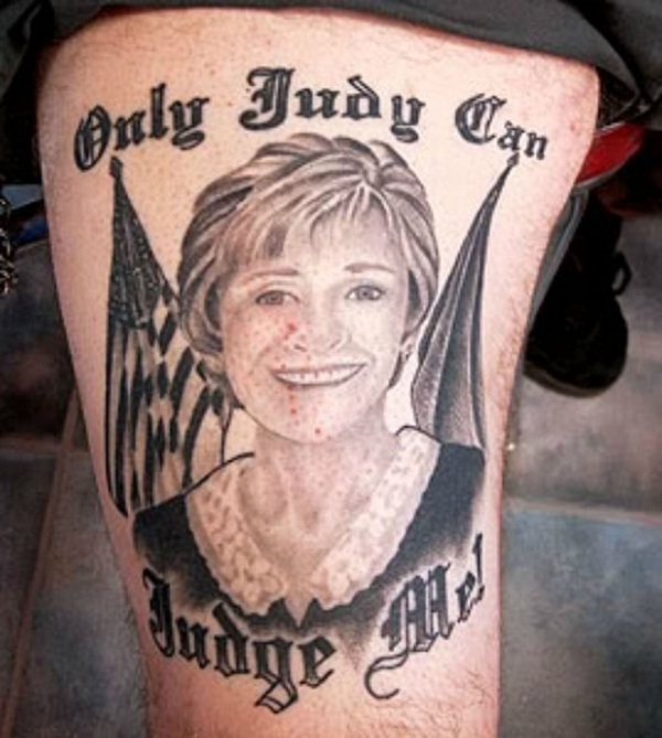 Pimply Judge Judy-Worst Celebrity Faces Tattoos