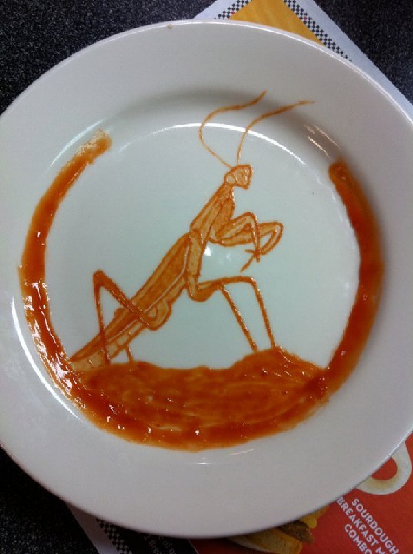 Praying Mantis-Amazing Ketchup Art
