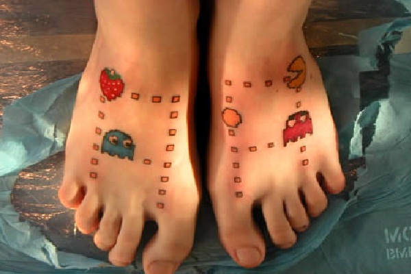 Pacman-Craziest Foot Tattoos