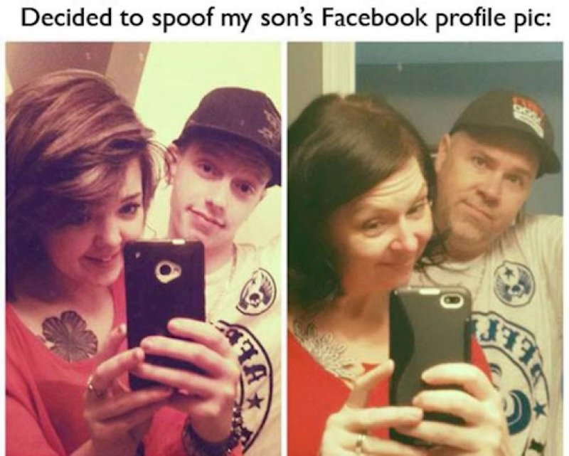 Spoofing Son's Facebook Profile Pic-15 Times Parents Showed Their Inner Child