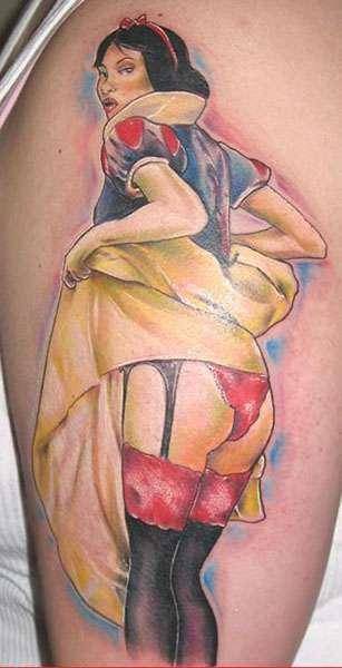 Snow White Once Again-15 Most Inappropriate Disney Tattoos Found On The Internet