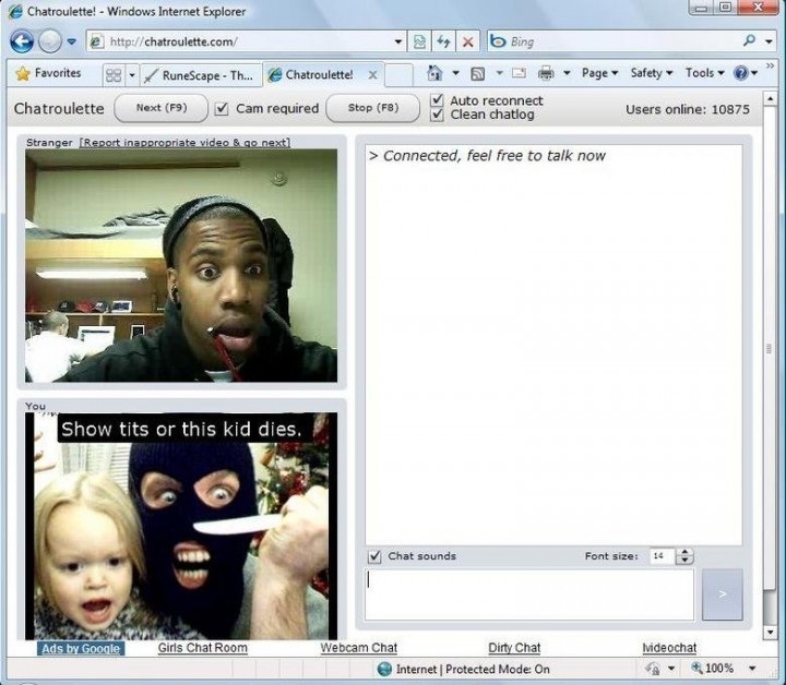 Far too scary-24 Hilarious Chatroulette Chats That Will Make You Laugh Out Loud