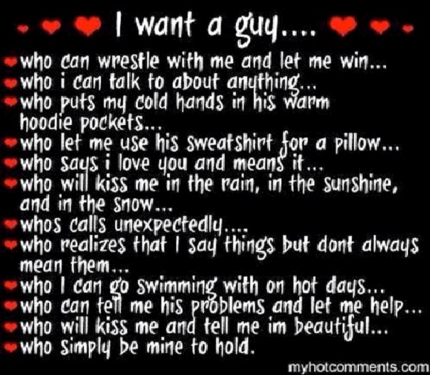 I Want A Guy Who-Romantic Things To Say To Your Boyfriend
