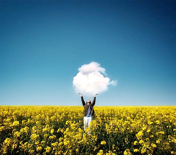Holding A Cloud-Forced Perspective Photography