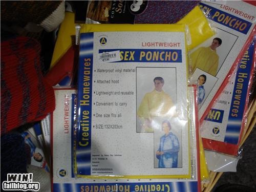 You need a poncho for that now?-Hilarious Examples Of Extremely Poor Sticker Placement