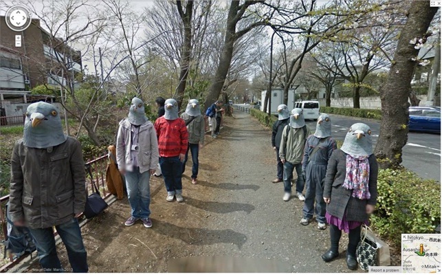 Strange Bird People-Disturbing Google Street Views