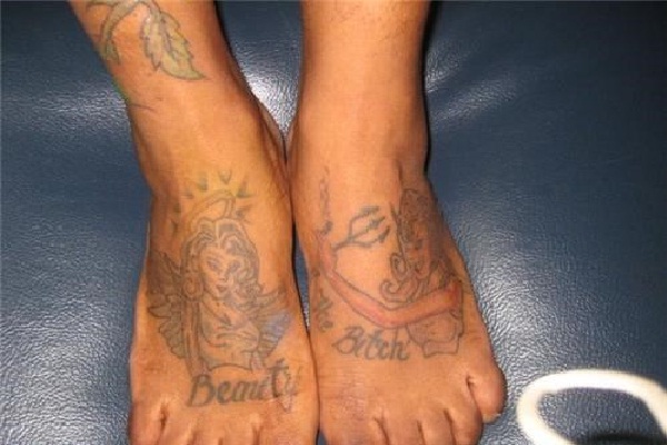 Beauty and the bitch?-Craziest Foot Tattoos