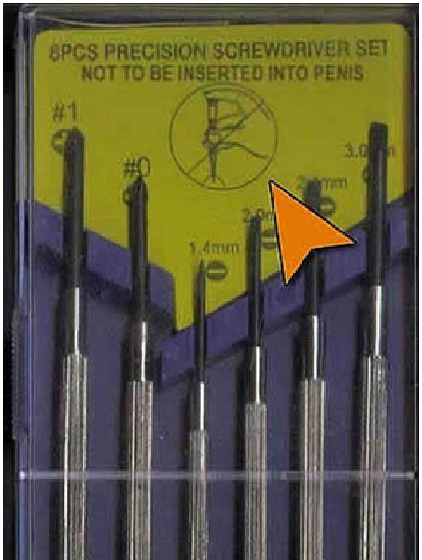 No Screwdrivers in penis-Stupidest Warning Labels