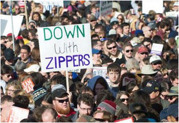 Down With Zippers-Clever Protest Signs