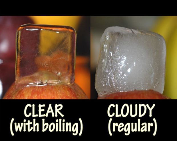 Boiled water for clear ice cubes-Amazing Kitchen Hacks