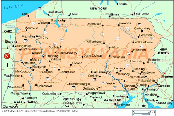 Pennsylvania - 12,773,801-US States With Highest Population