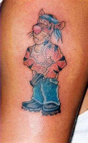 Thug Life Tigger-15 Most Inappropriate Disney Tattoos Found On The Internet