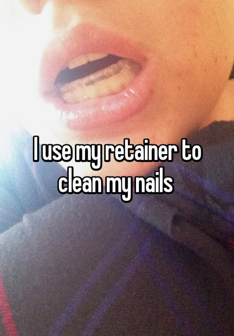 Use a Retainer to Clean Nails-15 Ridiculous Life Hacks For All The Lazy People Out There