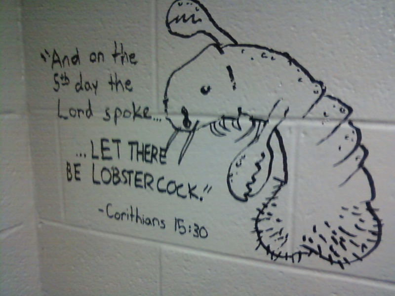 This Lobster C*ck Graffiti-15 Hilarious Toilet Graffiti Images Ever
