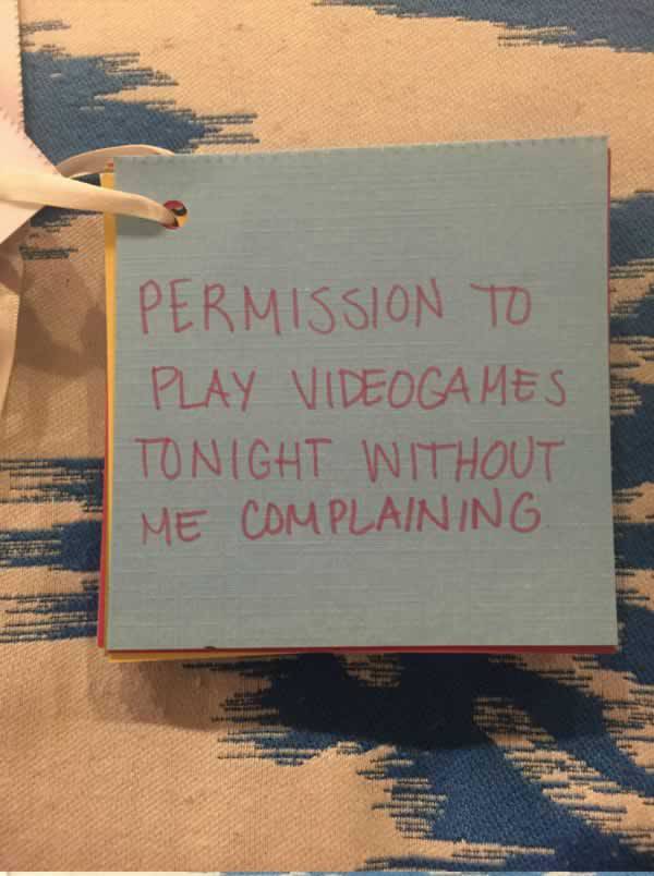 All Gamers Need This-15 Awesome Coupons Made By This Girl For Her BF On Their Anniversary