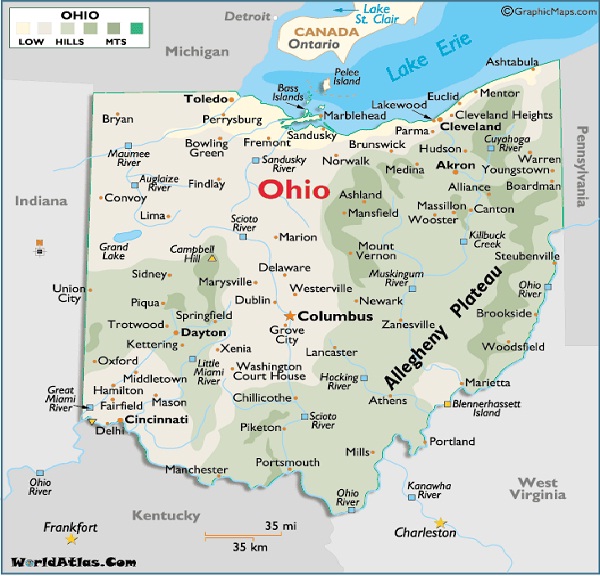 Ohio - 11,570,808-US States With Highest Population
