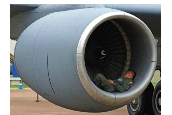 In Plane Propeller-Funny Ways People Found Sleeping