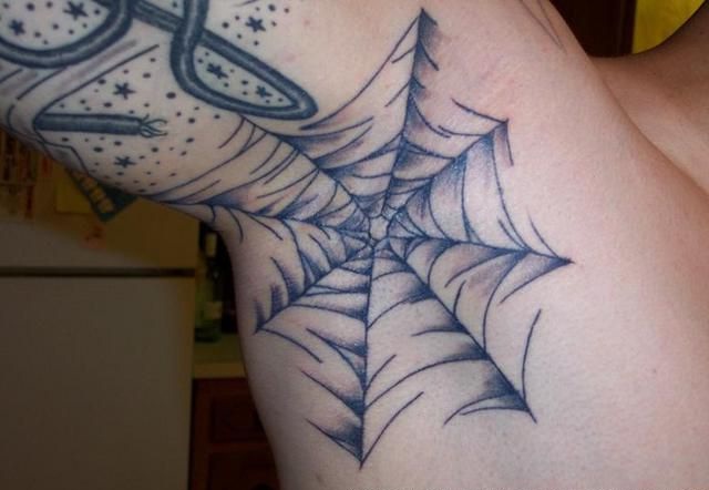The spider web-Bizarre Armpit Tattoos