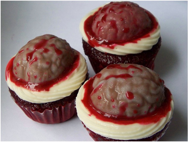 Brain Cupcakes-Halloween Cupcakes