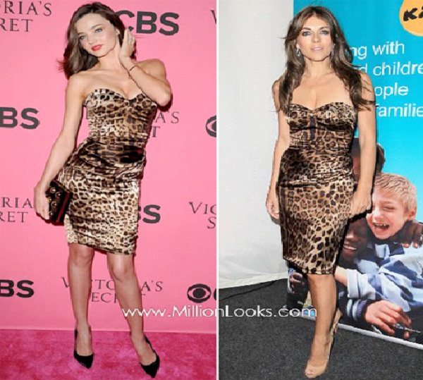 Miranda Kerr or Elizabeth Hurley-Celebrities Who Wore The Same Dress At The Same Time Unknowingly