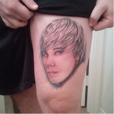Bieber Annoyance-Worst Celebrity Faces Tattoos