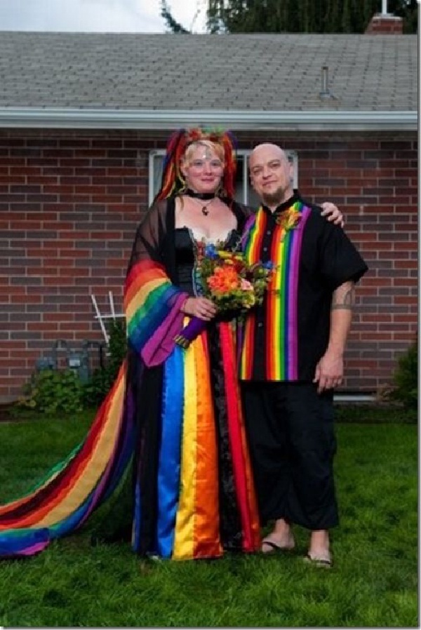 Rainbow dress-Worst Wedding Dresses