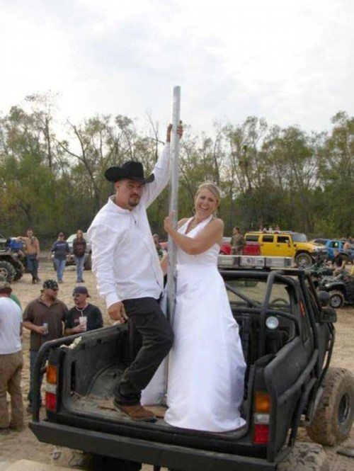 Poles and Pickups-15 Funny Redneck Marriage Photos