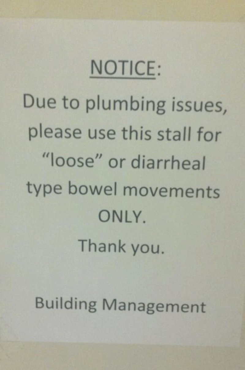 Loose Bowels Only-12 Funniest Out Of Order Signs Ever