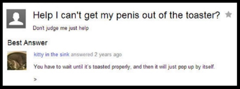 Penis in Toaster-15 Dumb Yahoo Questions That Will Make You Cringe