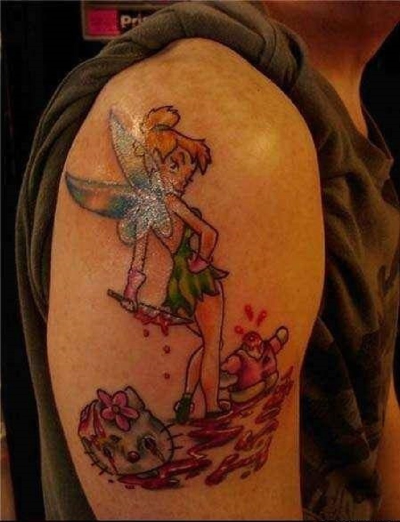 Oh Tinker Bell, What Have You Done?-15 Most Inappropriate Disney Tattoos Found On The Internet