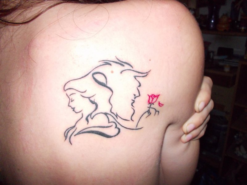 Beast and Belle Tattoo-15 Cutest Disney Tattoos That Will Make You Want To Have One