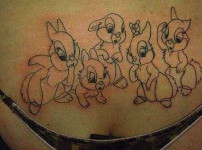 Don't Jump in, That's not a Rabbit Hole-15 Most Inappropriate Disney Tattoos Found On The Internet
