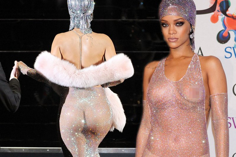 Rihanna-12 Celebrities Who Were Spotted Wearing See-Through Clothes