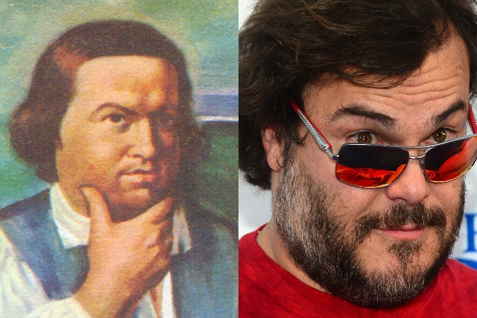 Jack Black and Paul Revere-15 Celebrities Who Look Like People From Past