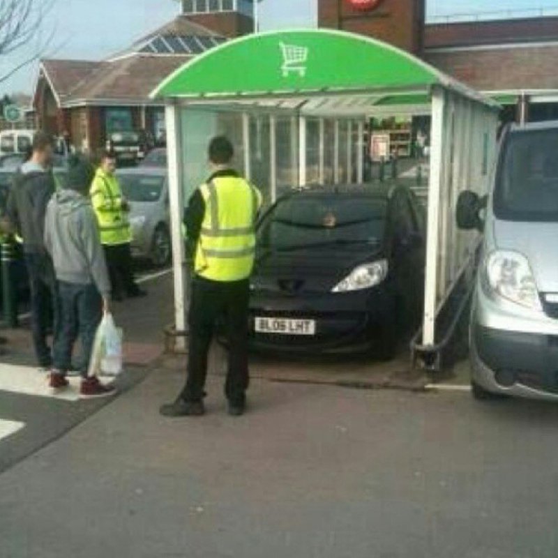 The Person Who Parked Car in a Trolley Bay-15 People Who Just Want To Watch The World Burn