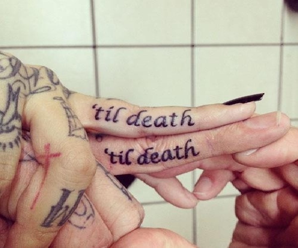 Til death-Cool Wedding Ring Tattoos
