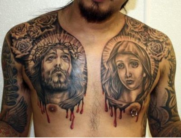 Chest Jesus-Amazing Jesus Tattoos
