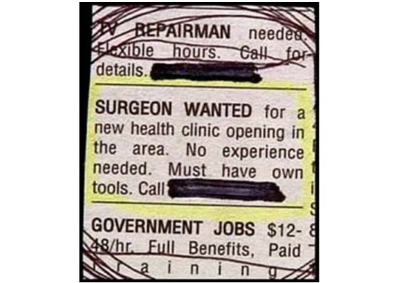 Surgeon with Own Tools-Hilarious Job Ads