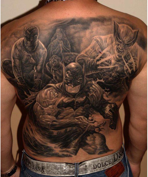 Back-Batman 3D Tattoos