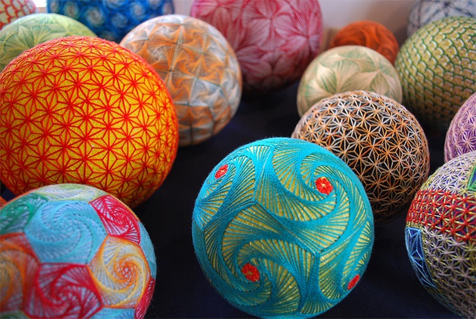 Colors of Nature-Creative Embroidered Temari Spheres By A 92-Year-Old Grandmother