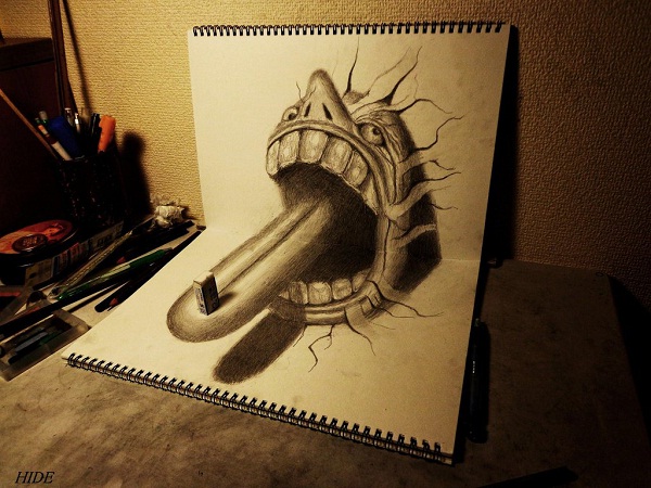 Tongue-Amazing 3d Paper Drawings