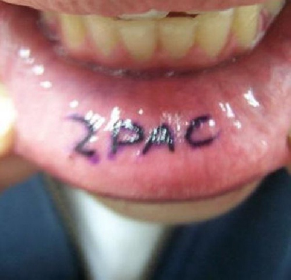 2Pac-15 Worst Lip Tattoos Ever