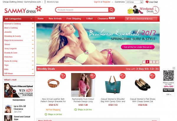 Sammydress.com-Cheap Clothing Websites For Women