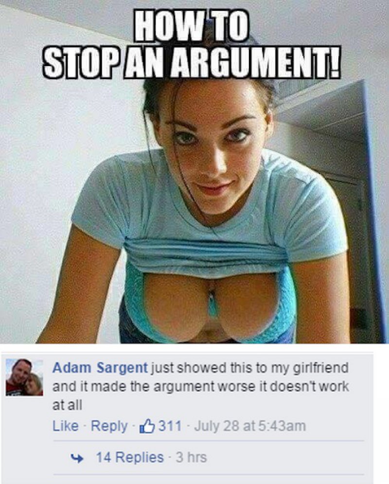 How to Stop an Argument!-15 Hysterical Facebook Photo Comments Ever