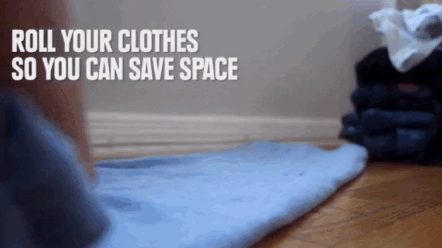 Roll Your Clothes to Fit More-Travel Hacks To Simplify Your Trips