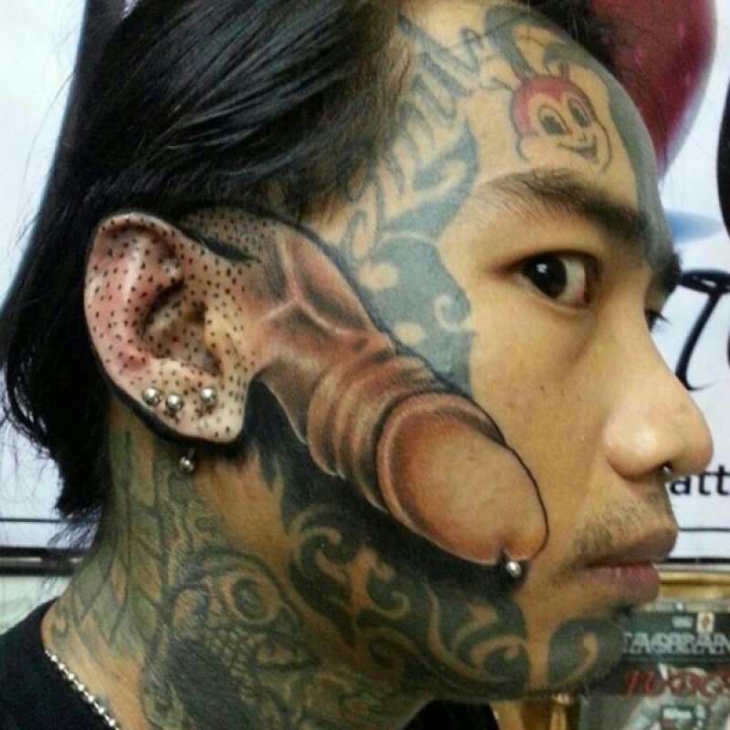 Penis Tattoo On Face -15 Most Inappropriate Tattoos Ever 