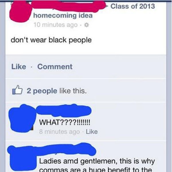 He or She is Advising Not to Wear Black-15 Punctuation Fails That Went Horribly And Hilariously Wrong