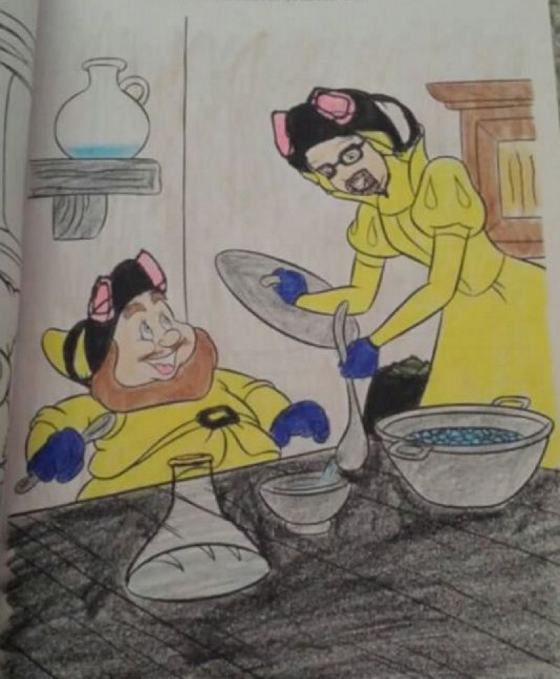 Snow White Became Walter White-15 Drawings That Show Dads Should Stay Away From Children's Coloring Books