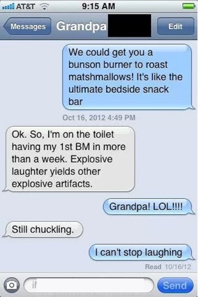 Explosive Laughter Yields Explosive Artifacts-15 Hilarious Texts From Grandparents