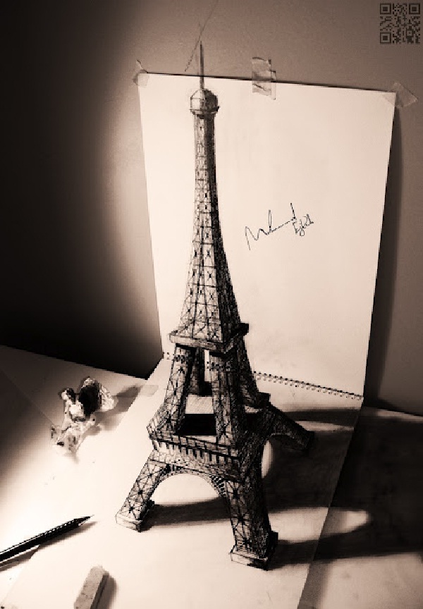 Eiffel tower-Amazing 3d Paper Drawings